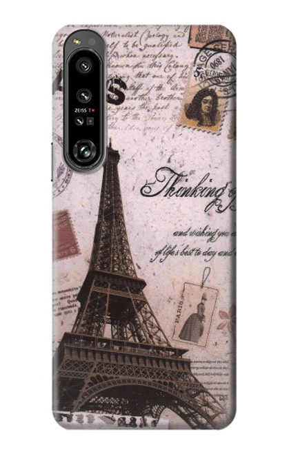 S2211 Carte postale de Paris Tour Eiffel Etui Coque Housse pour Sony Xperia 1 IV