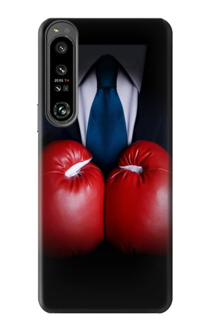 S2261 Homme d'affaires Noir Costume avec des gants de boxe Etui Coque Housse pour Sony Xperia 1 IV