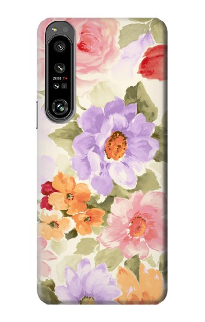 S3035 Peinture douce Fleur Etui Coque Housse pour Sony Xperia 1 IV