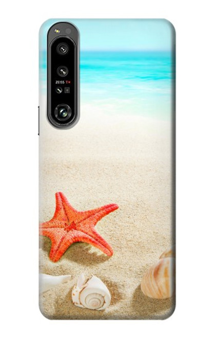 S3212 Coquilles de mer Étoile de mer Plage Etui Coque Housse pour Sony Xperia 1 IV