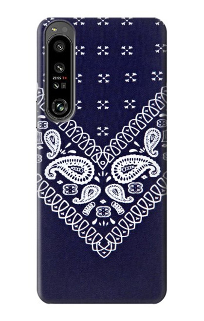 S3357 Marine Bleu Bandana Motif Etui Coque Housse pour Sony Xperia 1 IV