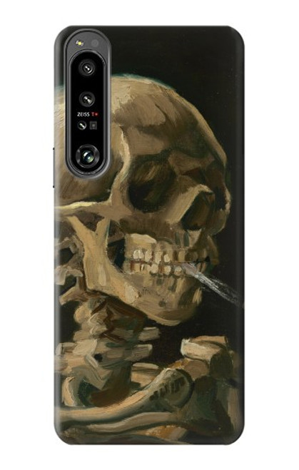 S3358 Vincent Van Gogh Skeleton cigarette Etui Coque Housse pour Sony Xperia 1 IV