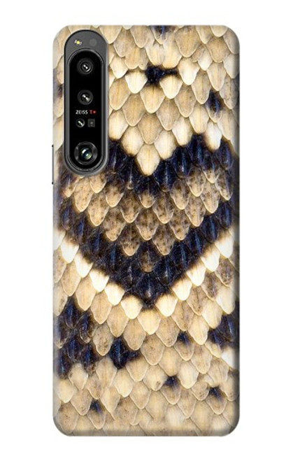 S3417 Diamant Rattle Serpent graphique Imprimer Etui Coque Housse pour Sony Xperia 1 IV