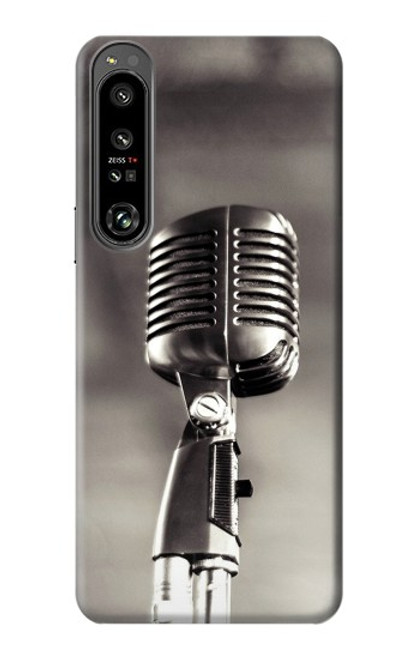 S3495 Microphone millésimé Etui Coque Housse pour Sony Xperia 1 IV