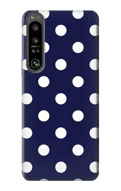 S3533 Bleu à pois Etui Coque Housse pour Sony Xperia 1 IV