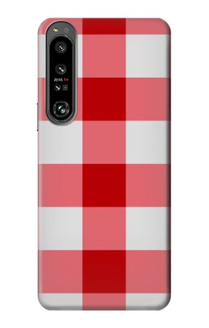 S3535 Rouge vichy Etui Coque Housse pour Sony Xperia 1 IV