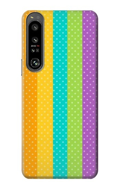 S3678 Vertical arc-en-ciel coloré Etui Coque Housse pour Sony Xperia 1 IV