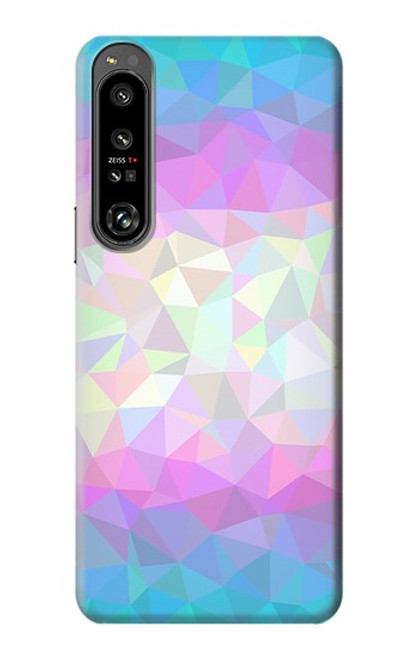 S3747 Polygone de drapeau trans Etui Coque Housse pour Sony Xperia 1 IV