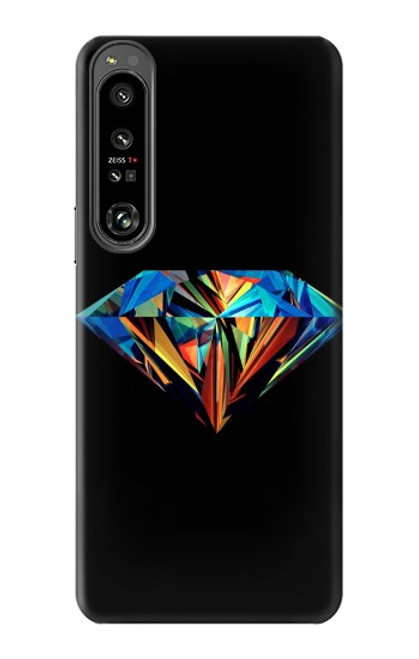 S3842 Diamant coloré abstrait Etui Coque Housse pour Sony Xperia 1 IV