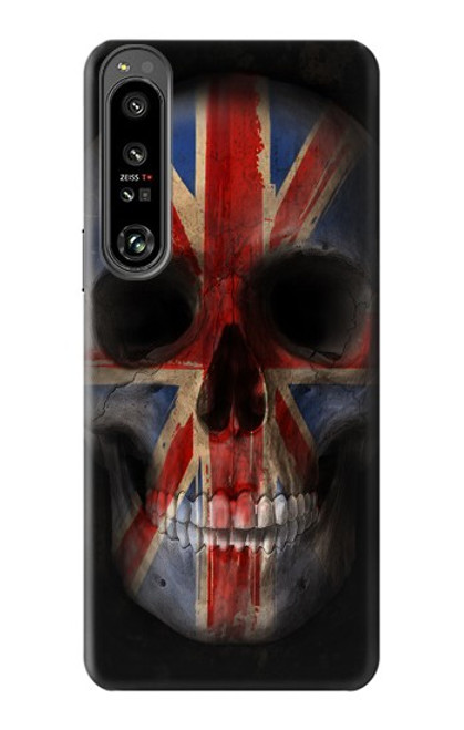 S3848 Crâne de drapeau du Royaume-Uni Etui Coque Housse pour Sony Xperia 1 IV
