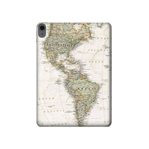 S0604 Carte du monde Etui Coque Housse pour iPad Air (2022,2020, 4th, 5th), iPad Pro 11 (2022, 6th)