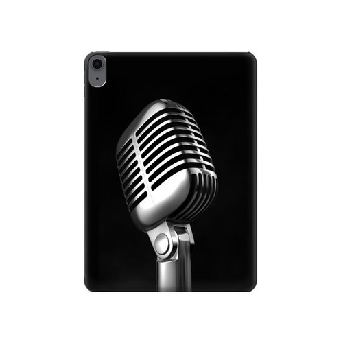 S1672 Rétro Musique Jazz Microphone Etui Coque Housse pour iPad Air (2020, 2022), Air 11 (2024,2025,2026), Pro 11 (2022)