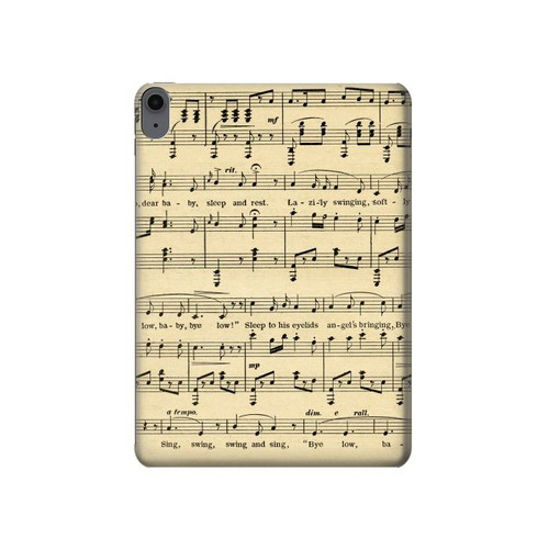 S2504 Millésimé Partitions Etui Coque Housse pour iPad Air (2020, 2022), Air 11 (2024,2025,2026), Pro 11 (2022)