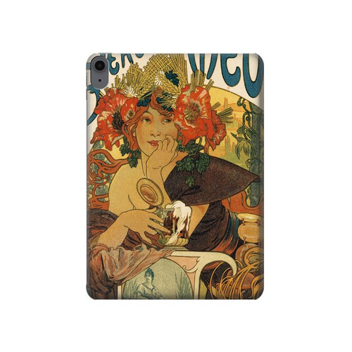 S2740 Alphonse Mucha De La Muse Bieres Etui Coque Housse pour iPad Air (2020, 2022), Air 11 (2024,2025,2026), Pro 11 (2022)