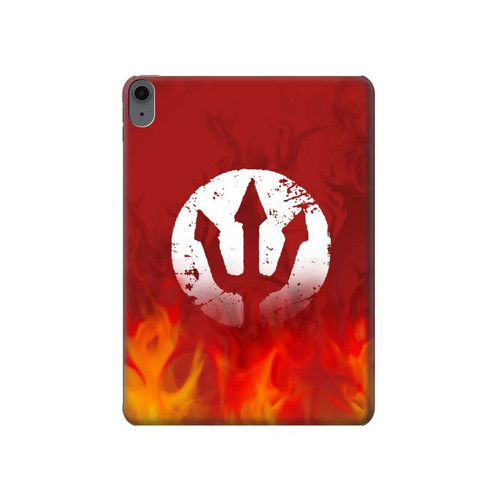 S2803 Feu Rouge Diable Lance Symbole Etui Coque Housse pour iPad Air (2020, 2022), Air 11 (2024,2025,2026), Pro 11 (2022)