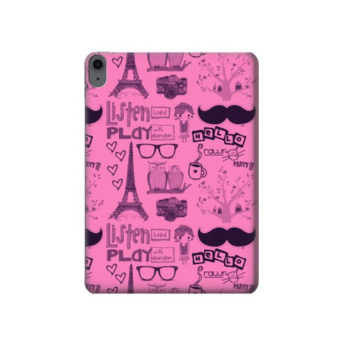 S2885 Paris Rose Etui Coque Housse pour iPad Air (2022,2020, 4th, 5th), iPad Pro 11 (2022, 6th)