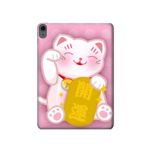 S3025 Rose Maneki Neko chat chanceux Etui Coque Housse pour iPad Air (2020, 2022), Air 11 (2024,2025,2026), Pro 11 (2022)