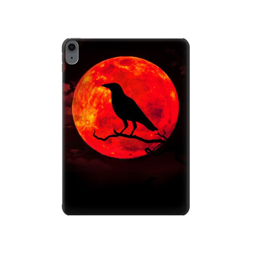 S3328 Corbeau Rouge Lune Etui Coque Housse pour iPad Air (2022,2020, 4th, 5th), iPad Pro 11 (2022, 6th)