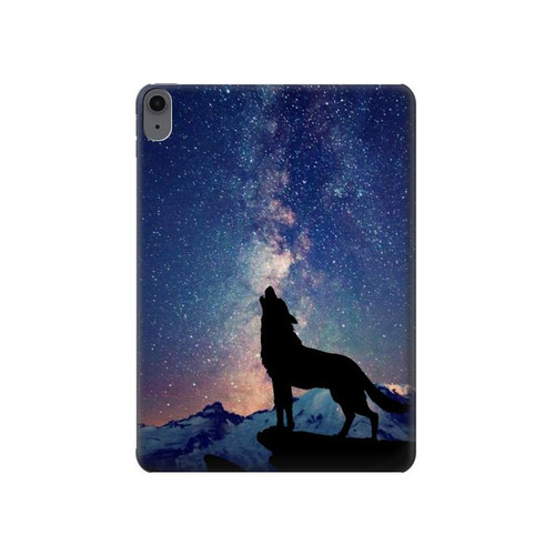 S3555 Loup Hurlant Million étoiles Etui Coque Housse pour iPad Air (2022,2020, 4th, 5th), iPad Pro 11 (2022, 6th)