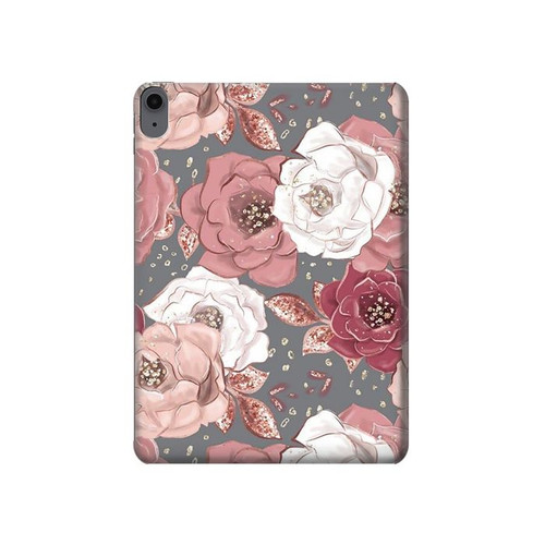 S3716 Motif floral rose Etui Coque Housse pour iPad Air (2022,2020, 4th, 5th), iPad Pro 11 (2022, 6th)