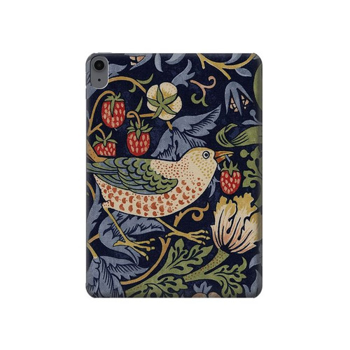 S3791 William Morris Strawberry Thief Fabric Etui Coque Housse pour iPad Air (2020, 2022), Air 11 (2024,2025,2026), Pro 11 (2022)