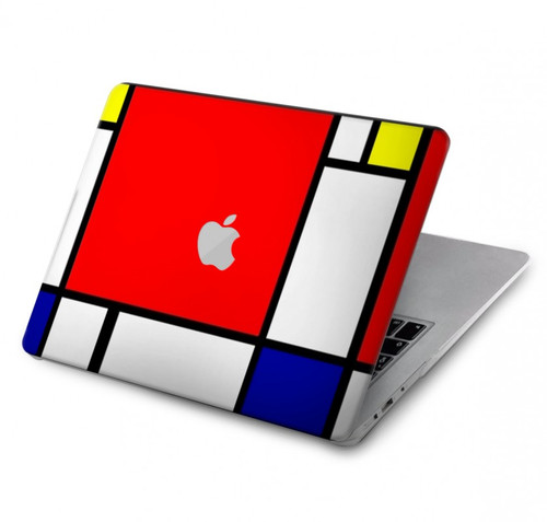 S0157 Composition Rouge Bleu Jaune Etui Coque Housse pour MacBook Air 13″ (2022,2024) - A2681, A3113