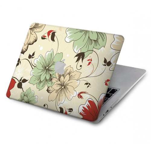 S2179 Motif Fleur Floral Art Millésime Etui Coque Housse pour MacBook Air 13″ (2022,2024) - A2681, A3113