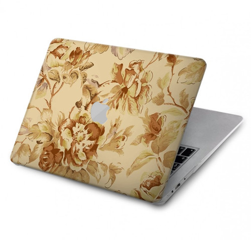 S2180 Motif Fleur Floral Millésime Etui Coque Housse pour MacBook Air 13″ (2022,2024) - A2681, A3113