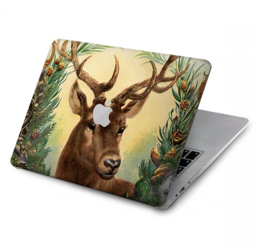 S2841 Renne de Noël millésimé Etui Coque Housse pour MacBook Air 13″ (2022,2024) - A2681, A3113