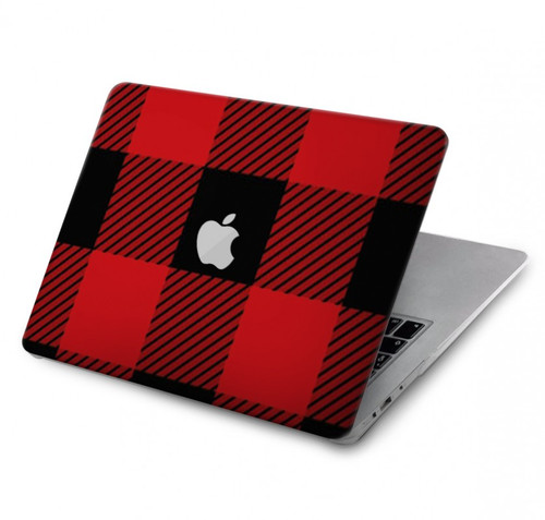 S2931 Rouge Buffle motif de vérification Etui Coque Housse pour MacBook Air 13″ (2022,2024) - A2681, A3113