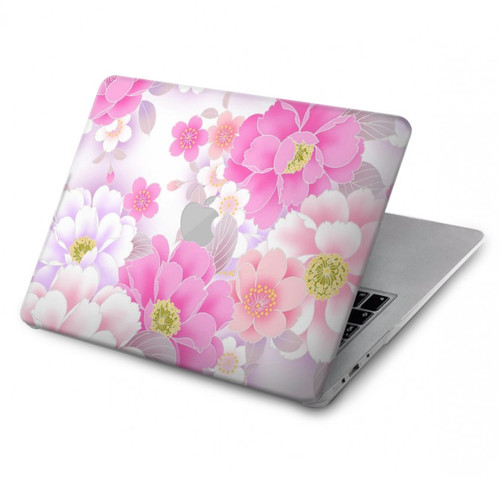 S3036 Flore de fleur rose douce Etui Coque Housse pour MacBook Air 13″ (2022,2024) - A2681, A3113