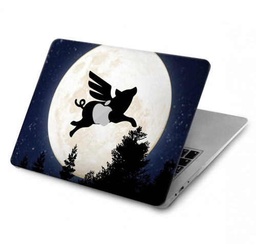 S3289 Cochon Volant Pleine Lune Nuit Etui Coque Housse pour MacBook Air 13″ (2022,2024) - A2681, A3113