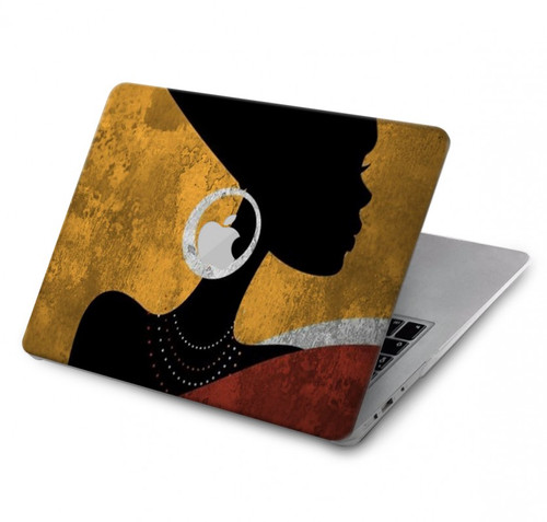 S3453 Africaine Reine Néfertiti Silhouette Etui Coque Housse pour MacBook Air 13″ (2022,2024) - A2681, A3113