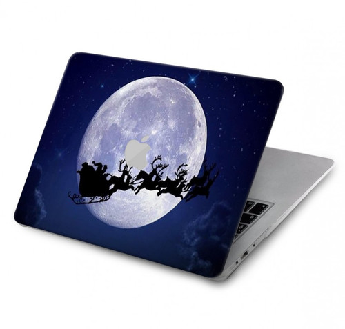 S3508 Noël Père Noël Lune Etui Coque Housse pour MacBook Air 13″ (2022,2024) - A2681, A3113