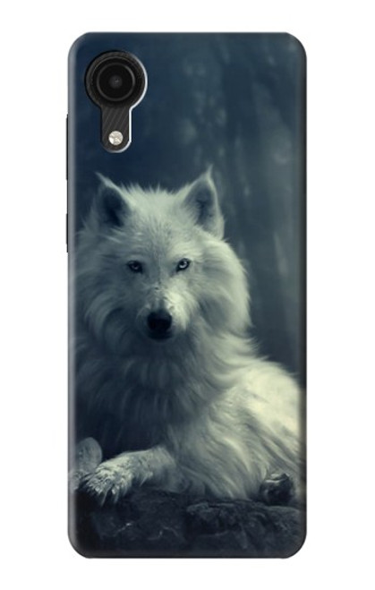 S1516 Loup blanc Etui Coque Housse pour Samsung Galaxy A03 Core