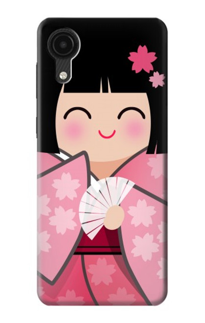 S3042 Japon fille Hina Sakura Kimono Poupée Etui Coque Housse pour Samsung Galaxy A03 Core