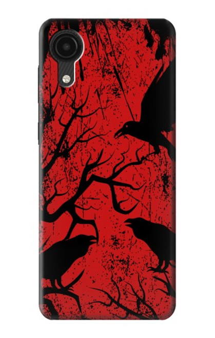 S3325 Corbeau Noir Sang Arbre Etui Coque Housse pour Samsung Galaxy A03 Core