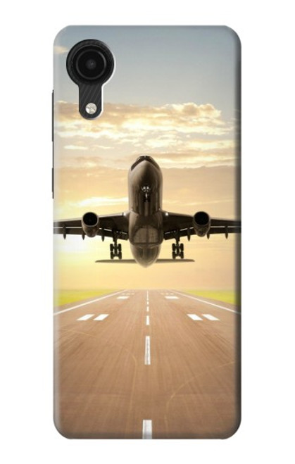 S3837 Avion Décollage Sunrise Etui Coque Housse pour Samsung Galaxy A03 Core