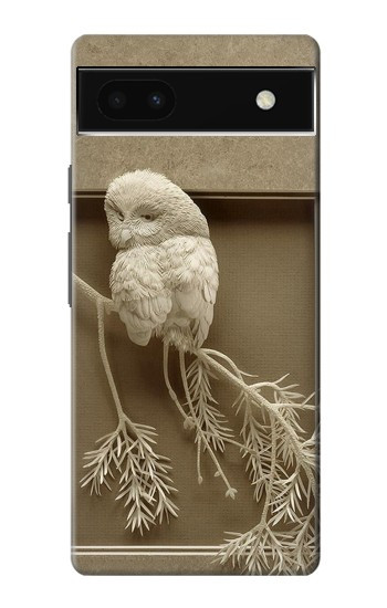 S1386 Sculpture papier Chouette Etui Coque Housse pour Google Pixel 6a