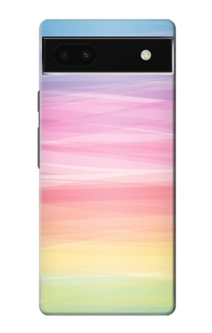 S3507 Coloré Arc-en-ciel pastel Etui Coque Housse pour Google Pixel 6a