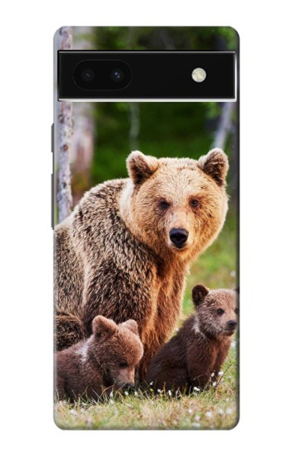 S3558 Famille d'ours Etui Coque Housse pour Google Pixel 6a