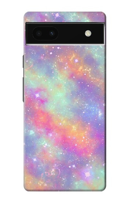 S3706 Arc-en-ciel pastel Galaxy Pink Sky Etui Coque Housse pour Google Pixel 6a