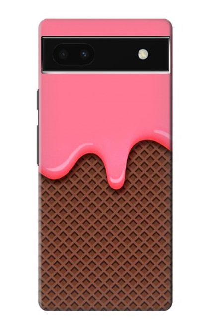 S3754 Cornet de crème glacée à la fraise Etui Coque Housse pour Google Pixel 6a