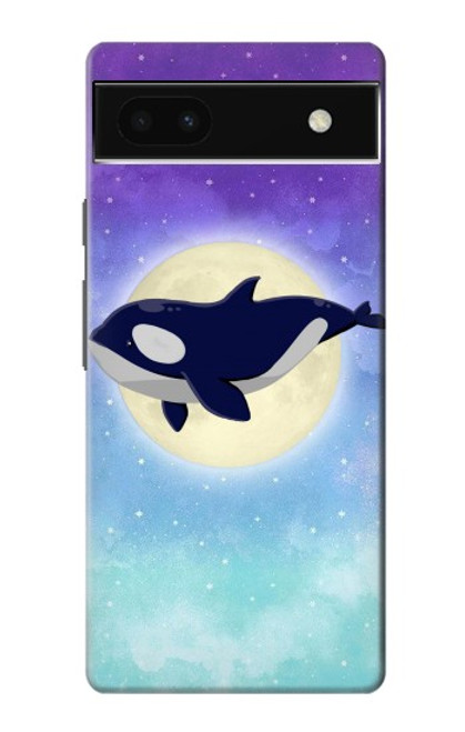 S3807 Killer Whale Orca Lune Pastel Fantaisie Etui Coque Housse pour Google Pixel 6a