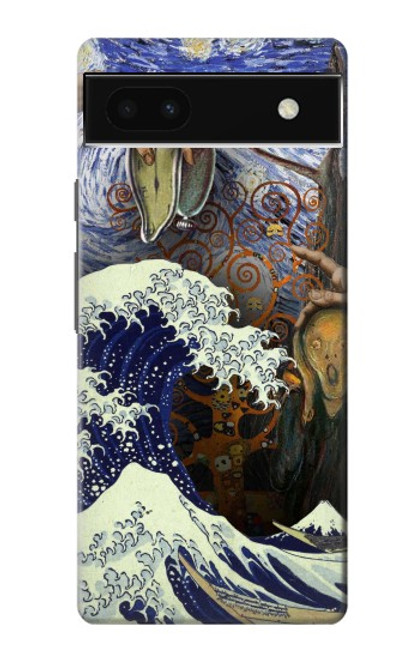 S3851 Monde de l'art Van Gogh Hokusai Da Vinci Etui Coque Housse pour Google Pixel 6a