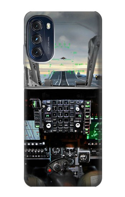 S2435 Avion de chasse Cockpit d'avion Etui Coque Housse pour Motorola Moto G (2022)
