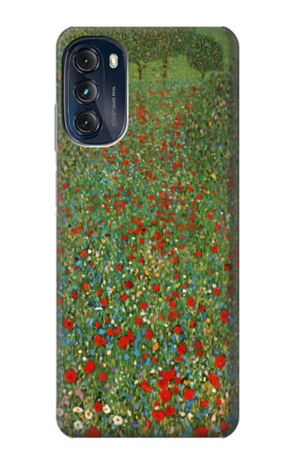 S2872 Gustav Klimt Champ de Coquelicots Etui Coque Housse pour Motorola Moto G (2022)