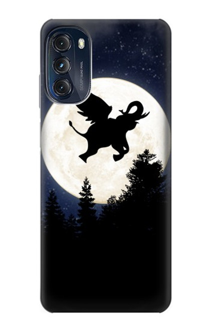 S3323 Voler l'Eléphant Nuit de pleine lune Etui Coque Housse pour Motorola Moto G (2022)