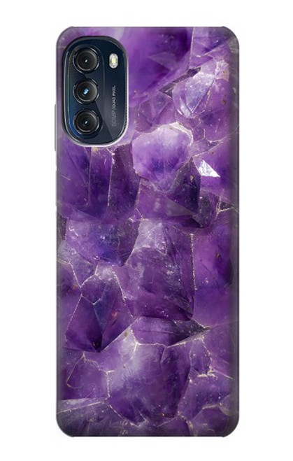 S3713 Graphique violet améthyste à quartz imprimé Etui Coque Housse pour Motorola Moto G (2022)
