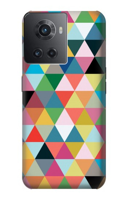 S3049 Triangles Couleurs vibrantes Etui Coque Housse pour OnePlus Ace